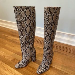 Zara Snakeskin Knee High Boot